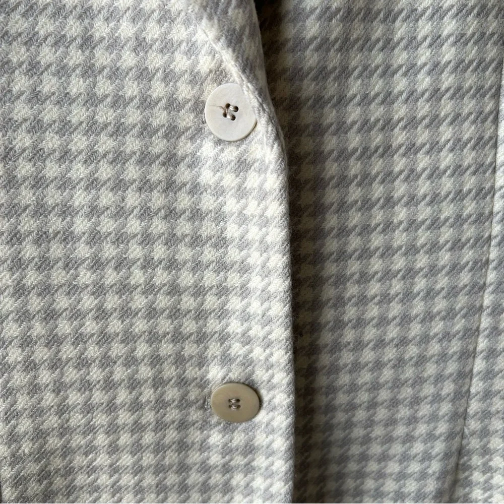 Tailleur Platinum by Barrie Pace Vintage 100% Wool Blazer Houndstooth Cream 16